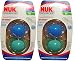 4 NUK Binky Air Shield Orthodontic Pacifier ,Boy Colors, 6-18 Months- Green & Blue