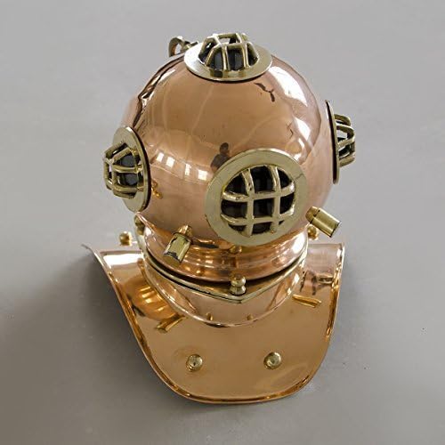Desktop Nautical decor Diver's helmet 8 inches Copper/ Brass