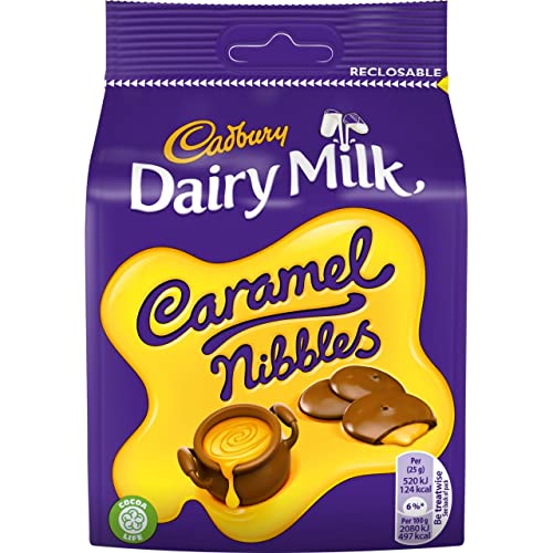 Cadbury Dairy Milk Caramel Nibbles Chocolate Bag, 120 g, Pack of 10