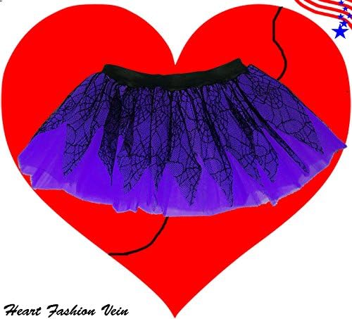 Purple Black Spider Web Lace Tutu Skirt Halloween Fancy Costumes
