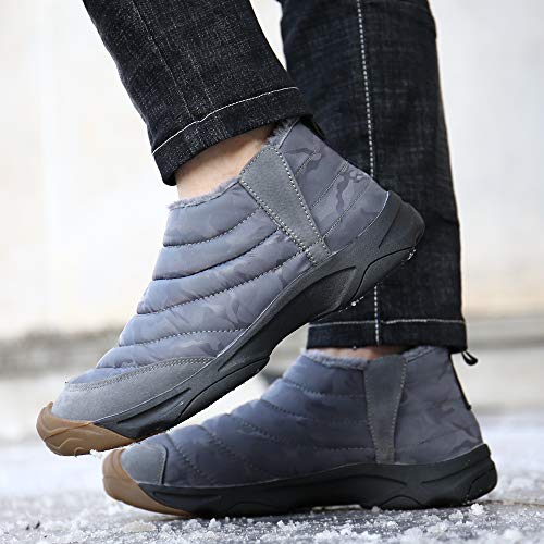 ulogu Men's Winter Snow Boots Fur Lined Antiskid Cold Weather Shoes - Thumbnail 7