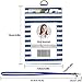 ID Badge Holder with Lanyard, Vertical PU Leather ID Badge Card Holder with 1 Clear ID Window, 4 Credit Card Slots and a Detachable Neck Lanyard (Stripe)
