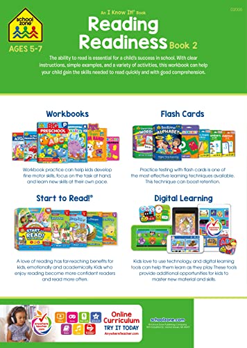 School Zone - Reading Readiness Book 2 Workbook - 32 Pages, Ages 5 to 6 ...