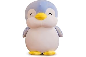 XIOU Plushies Penguin Stuffed Animal Toys, Soft Penguin Stuff Plush Doll Gift for Kids Girls Boys Girlfriend Valentines Day Gifts Throw Pillow (Blue,9.8in/25cm)