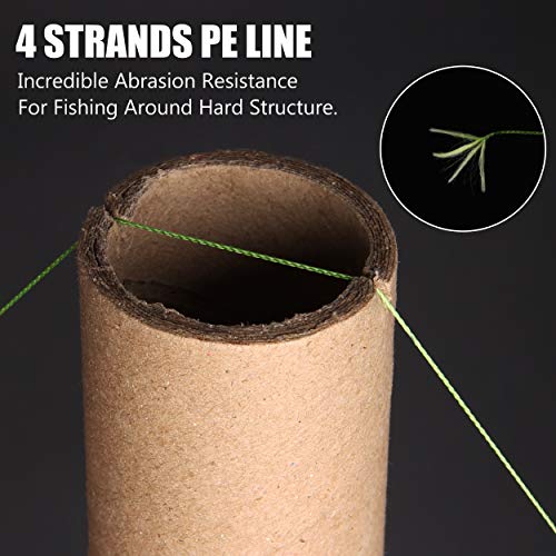 OROOTL Geflochtene Angelschnur 100M~1000M 4fach PE Geflochten Angeln Schnüre Braided Fishing Line(10LB-133LB) für das Salzwasser SüÃwasser – Bild 4