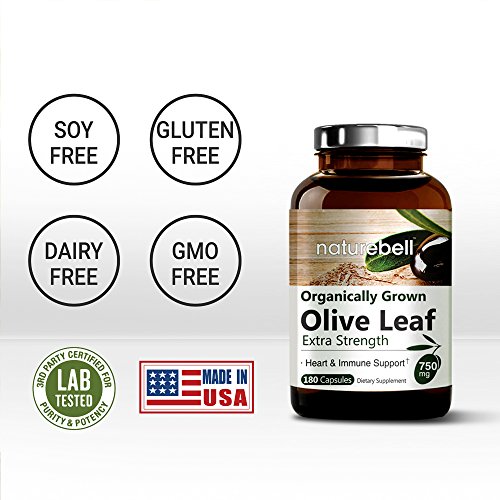 Organic Olive Leaf Extract 750mg,180 Capsules, Powerfully Supports