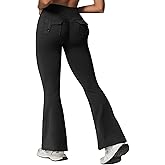 Rugkey Flare Leggings with Pockets for Women Butt Lifting Workout Leggings Gym Bell Bottom High Waisted Yoga Pants