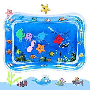 Tummy Time Water Mat Sensory Toys, Gifts for Baby, Baby Activity Center Stimulation 3 to 12 Months Baby Growth, Baby…