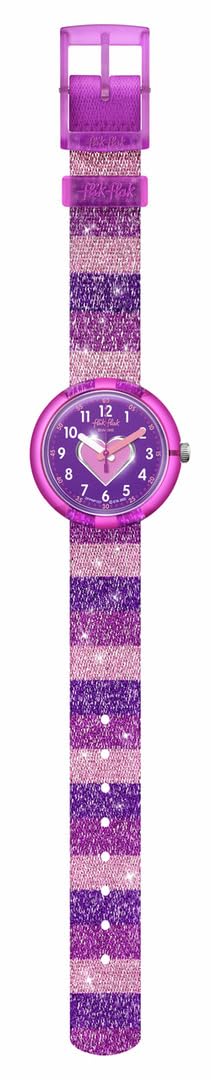Flik Flak Girl Kids Watch Biosourced Quartz Waterproof Stripy Glitter