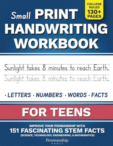 Small Print Handwriting Workbook for Adults: Improve your