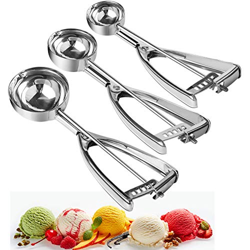 Cookie Scoop Ice Cream Scoop Set with Trigger 3 PCS Cookie Scoops for