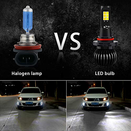Viesyled Dual Color 9005 9006 HB3 HB4 LED Fog Light Bulbs,Ultra Bright 70W 5000LM 3030SMD Fog Light 6000K White/3000K Yellow Car DRL Fog Light Bulb lamps Replacment - Thumbnail 3