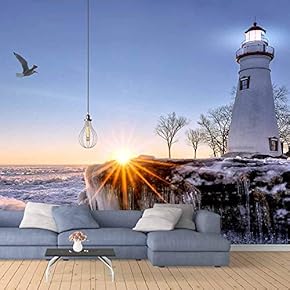 Wall Mural The Seaside Lighthouse Removable Wallpaper Wall Sticker for Bedroom Living Room - 66x96 inches