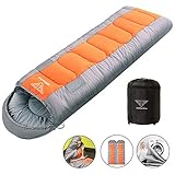 TSGarden Joinable Sleeping Bag 5.52LBS for 14°F Cold Weather, Washable Liner, Arm Holes Wearble, Waterproof and Thermal, with Compression Sack for 4-Season Hiking, Camping Outdoor and Indoor