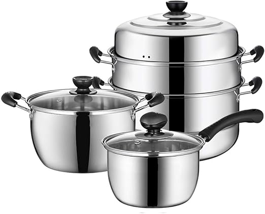 Amazon Com Kitchen Cookware Sets Cookware Set 3 Piece Stainless