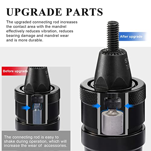 KIARUO Pneumatic Rivet Nut Gun with Selflocking Head Gun 1/4 & 5/16