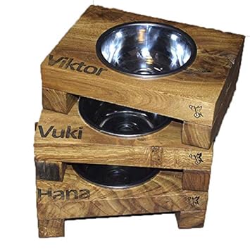 Amazon Com Life Made Easy Oak Dog Feeder Personalized Industrial