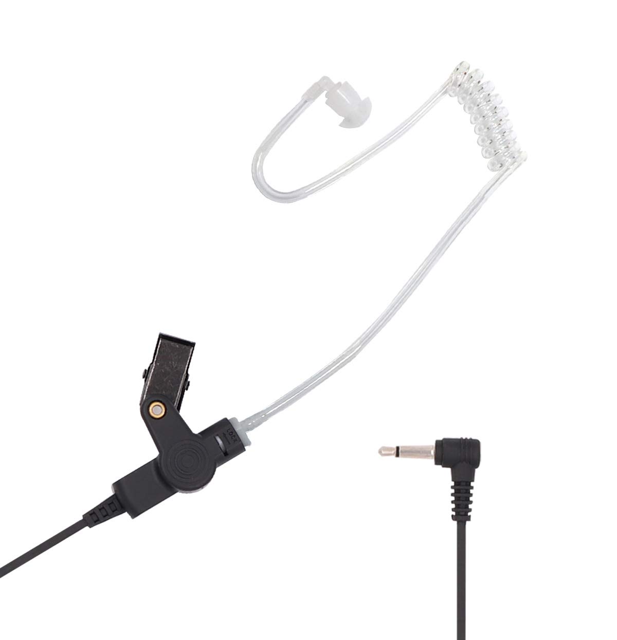 Wlfys 3.5mm Police Gear Listen Only Acoustic Tube Radio Earpiece with One Pair Medium Earmolds for Speaker Mics (1 piece)
