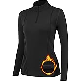 TERODACO Women's Thermal Long Sleeve Sweat Shirts 1/4 Zip Running Pullover Quick Dry Jogging Outfits Base Layer for Women