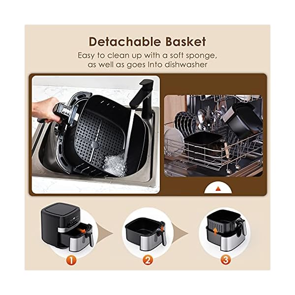 Air-Fryer-Hosome-Airfryer-for-Home-Use-7L-Large-Capacity-1800W-9-Preset-Menus-Rreheat-Digital-Touchscreen-TimeTemperature-Control-for-Air-Fry-Roast-Bake-Healthy-Oil-Free-Cooking Air Fryer, Hosome Airfryer for Home Use 7L Large Capacity 1800W 9 Preset Menus Rreheat Digital Touchscreen, Time/Temperature Control for Air Fry, Roast, Bake, Healthy Oil-Free Cooking