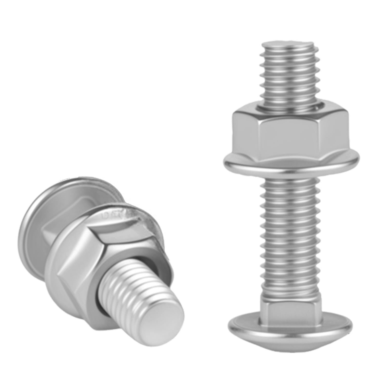 20pcs M6 Coach Bolts, M6x60mm Carriage Screws with Flange Nuts, Carbon Steel, Coach Screws