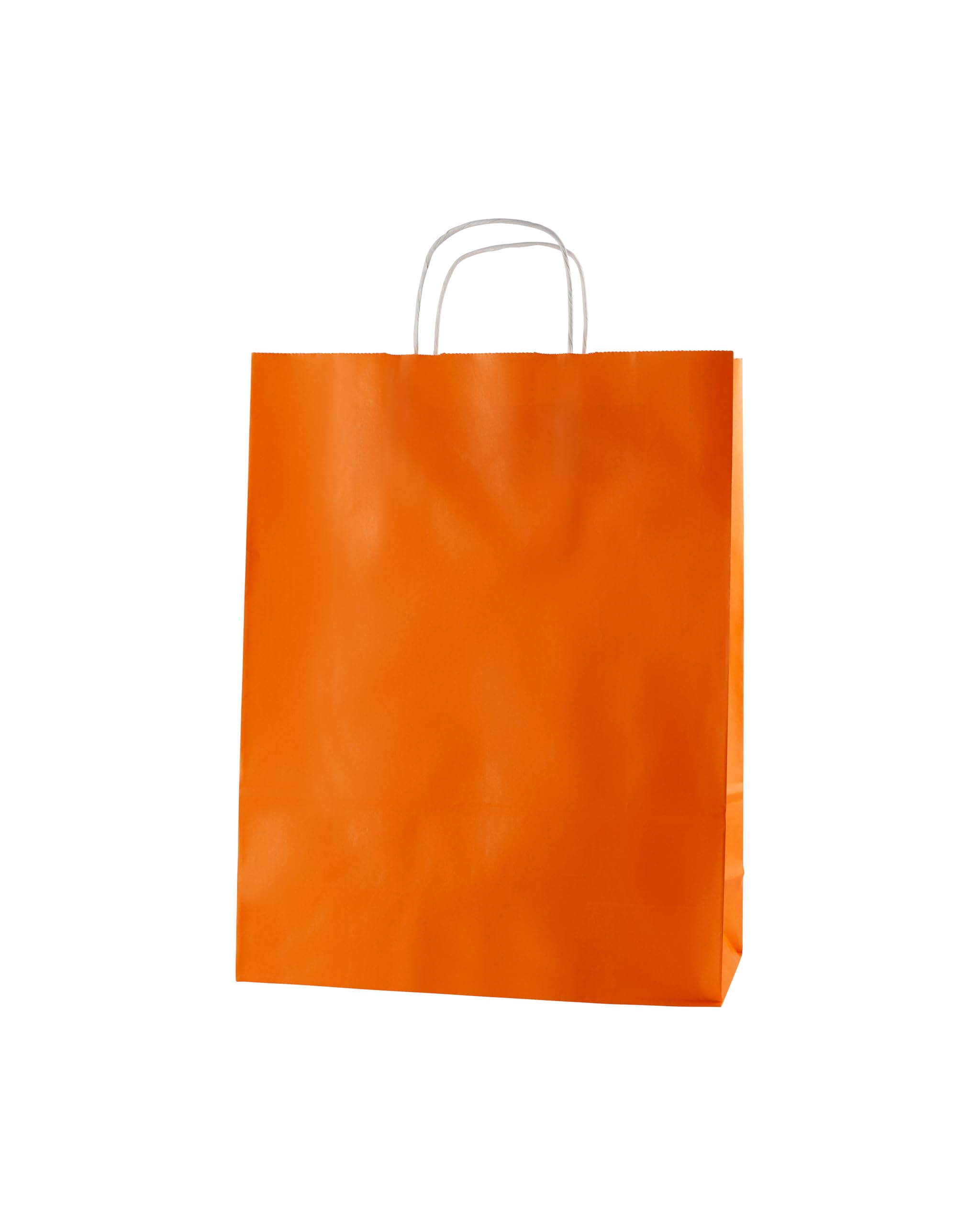Thepaperbagstore 30 Orange Large Paper Bags With Handles - 32x12x41cm - Colourful Gift Bags for Adults and Kids - for Shopping, Party, Retail, Birthdays and Weddings