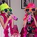 Novelty Place 12-Piece Inflatable Microphones - Assorted Colors, Giant Blow-Up Rock Star Microphones for 80s, 90s Musical Concert Party Favors (10 Inches)