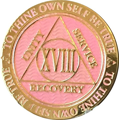 Recoverychip 18 Year AA Medallion Reflex Pink Gold Plated Chip XVIII