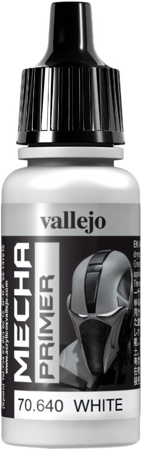Vallejo 17 ml "AV Mecha Color" Acrylic Airbrush Colour - White Primer, 17 ml (Pack of 1)