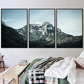 signwin 3 Piece Framed Canvas Wall Art Lake...