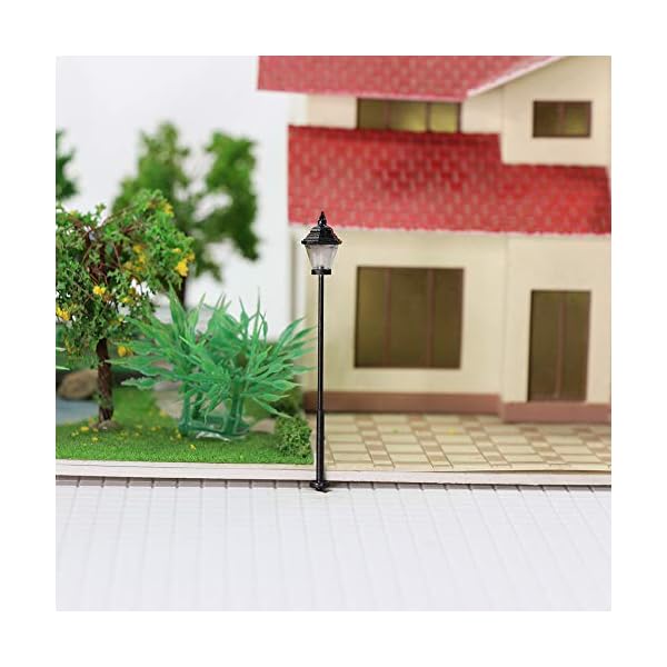 Evemodel 10 STK. Modell Bahn Lampe Led Leuchte Strassenlampen 57mm Spur H0 Puppenhaus Bonsai Dekoration – Bild 6