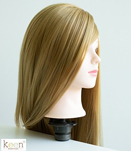 CELINE 20" Long Cosmetology Mannequin Manikin Head 100% Synthetic Hair (Golden Hair) with Free Clamp, Perfect for All Hairdressing Styling Practice Training Display Doll Head Beauty Schools