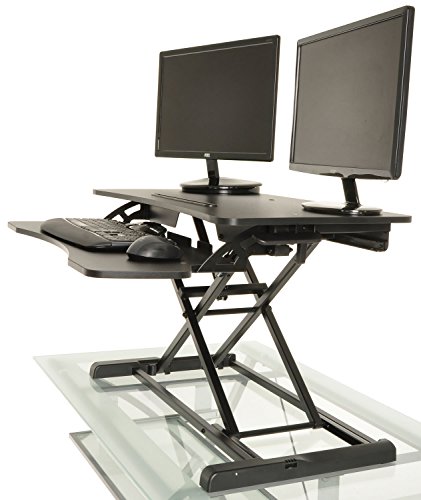 Height Adjustable Standing Desk Monitor Riser Gas Spring Tabletop Sit to Stand Workstation