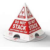 Brimar - 8.5" &times; 8.5" &times; 10&Prime; - Do Not Stack Cone (Set of 50 cones) - 3.55mm Corrugated Cardboard- Durable Construction - Highly Visible Design