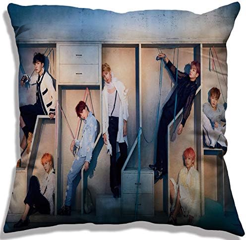 NUOFENG Kpop BTS Bangtan Boys Love Yourself 结 “Answer Square Throw Pillow Cover Pillowcase, 17.7inch (1.H01)