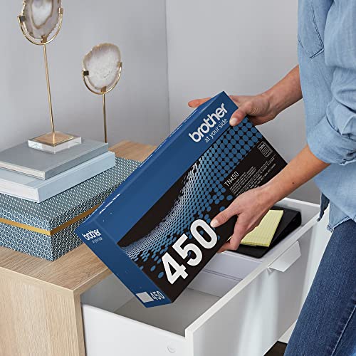 Brother Genuine High Yield Toner Cartridge, TN450, Replacement Black Toner, Page Yield Up To 2,600 Pages