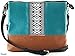 K&Bo Women's Cross Body Bag and Clutch with Boho Style Embroidery, Teal/Black/Brown