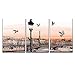 wall26 - 3 Piece Canvas Wall Art - Vector - Sunset on Seine River from Pont Des Arts in Paris - Vector Illustration - Modern Home Decor Stretched and Framed Ready to Hang - 16