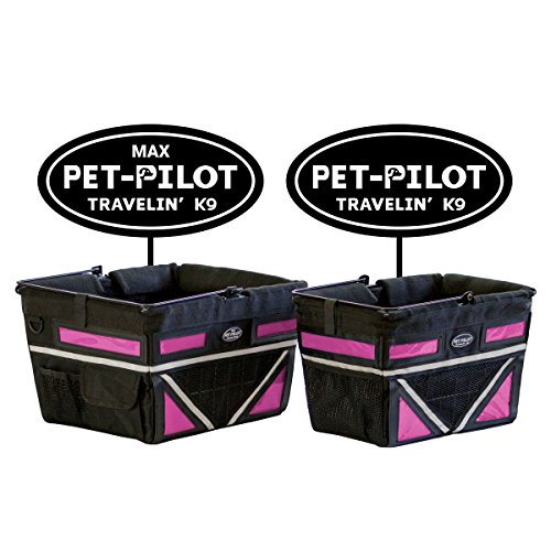Travelin K9 Pet-Pilot MAX Dog Bicycle Basket Carrier | 2019 Model with 9 Color Options for Your Bike (NEON Pink)