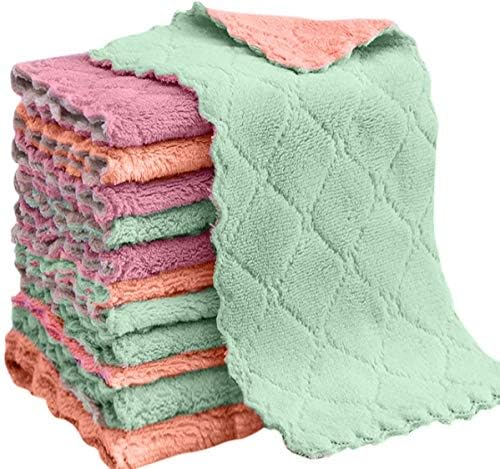 SYGA Microfiber Cleaning Cloth, 20-Pack 6″x10″Dish Towel, for All-Purpose,Strong Absorption Water and Remove The Oil and dust Kitchen Towels(PINK & GREY) SYGA Microfiber Cleaning Cloth, 20-Pack 6″x10″Dish Towel, for All-Purpose,Strong Absorption Water and Remove The Oil and dust Kitchen Towels(PINK & GREY)