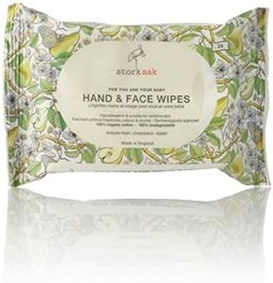 Storksak Organics Hand & Face Wipes 25 Wipes x 3 (Pack of 3)