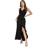 OEZ Long Formal Dresses for Women Wedding Guest Elegant Evening Party Cocktail Dress Sexy V Neck Sleeveless Gowns Dresses
