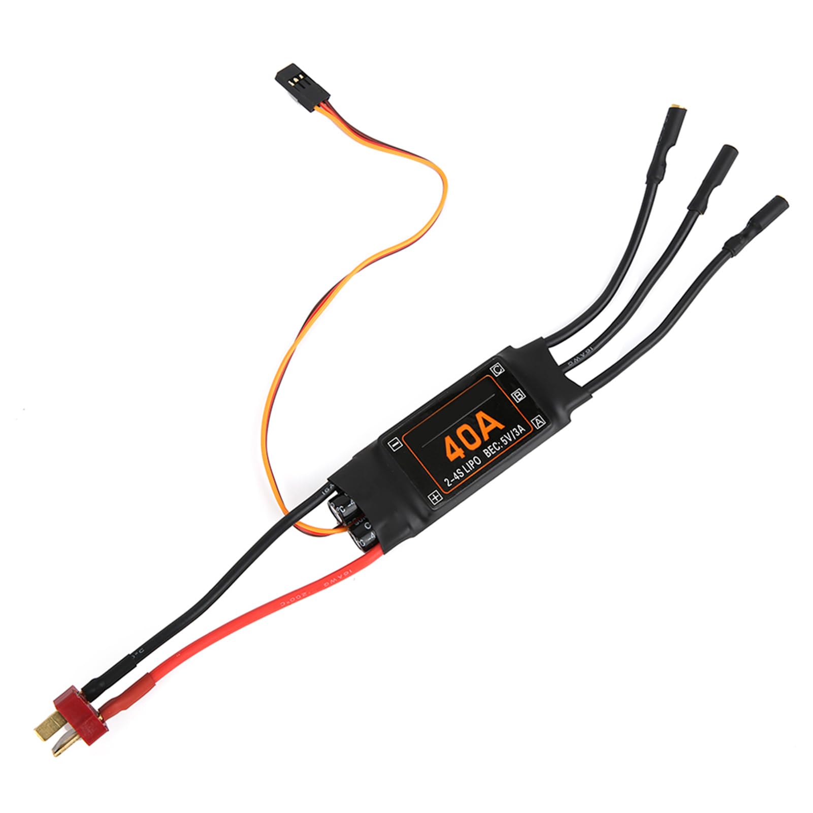 40A ESC, 40A Speed Controller Brushless ESC with Low Voltage Cut-Off RC Drone Helicopter Upgrade Parts Accessories (Black)