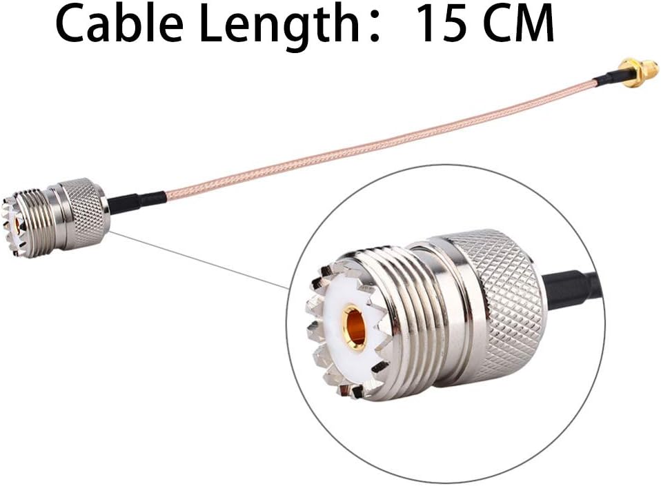 TengKo Handheld Antenna Adapter Cable SMA Female to UHF SO-239 Female Connectors 6'' for Wouxun Baofeng Quasheng Linton Connects UHF Base and Mobile Antennas - Image 5