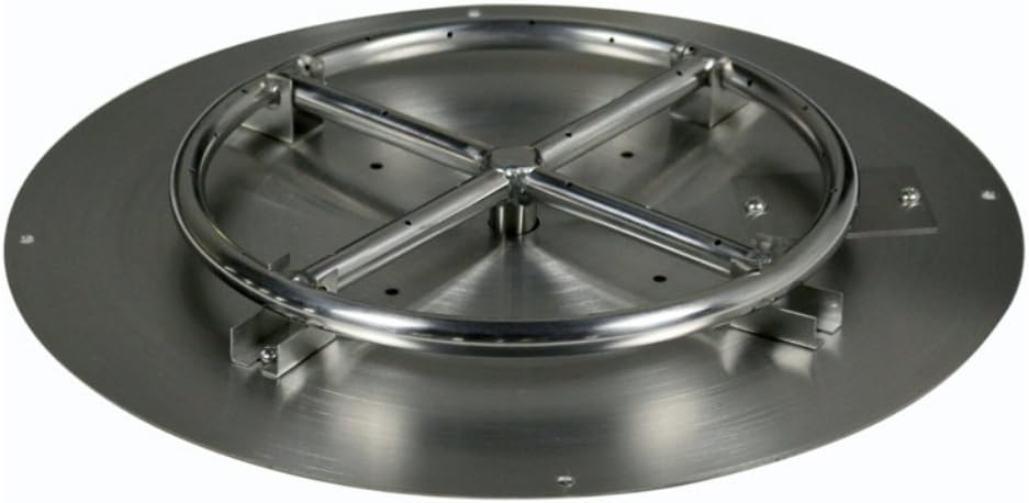 Pyromania Stainless Steel Round Flat Fire Pit Burner Ring and Pan Assembly, 18 Inch