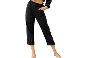 FOCLMP Womens Capris for Summer Dressy Fitted Capri Pants Cotton Linen Casual Pants 2024 Trendy Beach Vacation Outfits
