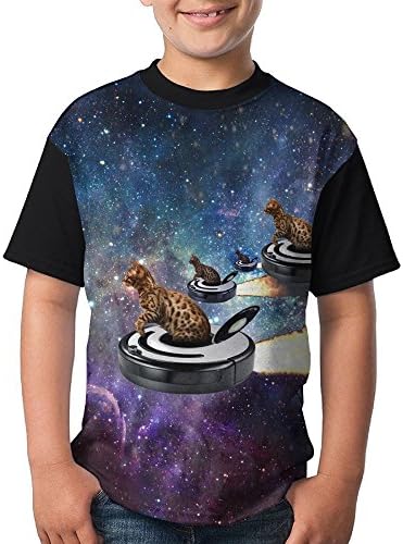 Space Kitten Boy Girl Running Tshirt 3D Printed Tee Round Tops Medium