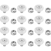 12 Pcs 19mm Drawer Rollers, White Plastic Replacement Wheels with Bearings &amp; Nuts, Sliding Furniture Cabinet Pulley for Drawer Slide Repair