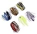 C-Pioneer 6 Bundles 50 Strands Mixed Color Silicone Skirts Fishing Skirt Rubber Jig Lure for Bass