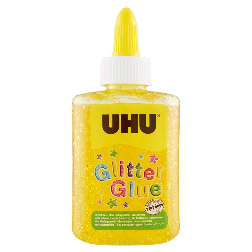 UHU Glitter Glue Bottle 90ml Yellow